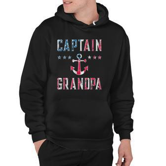 Patriotic Captain Grandpa American Flag Boating 4Th Of July Hoodie | Mazezy