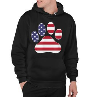 Patriotic Dog Paw Print For 4Th Of July Hoodie - Seseable