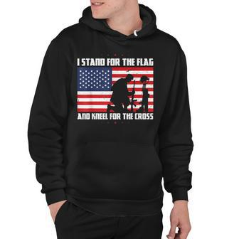 Patriotic I Stand For The Flag And Kneel For The Cross Hoodie - Thegiftio UK