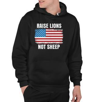 Patriotic Raise Lions Not Sheep Usa American Flag Men Women Hoodie | Mazezy