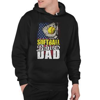 Patriotic Softball Bonus Dad 4Th Of July V2 Hoodie - Seseable