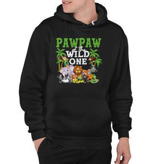 Pawpaw Of The Wild One Zoo Birthday Safari Jungle Animal Hoodie - Thegiftio UK