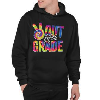 Peace Out Fifth Grade Tie Dye Funny Graduation 5Th Grade Hoodie | Mazezy