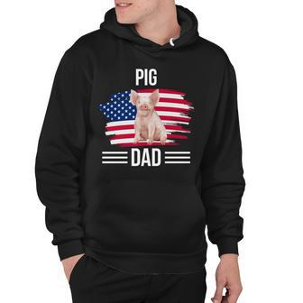 Piglet Us Flag 4Th Of July Fathers Day Pig Dad Hoodie - Seseable