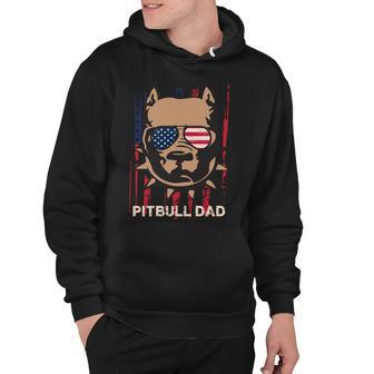 Pitbull Dad 4Th Of July American Flag Gifts Hoodie - Seseable