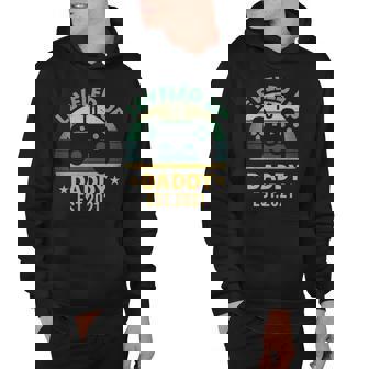 Promoted To Daddy Est 2021 Leveled Up To Daddy & Dad Hoodie | Mazezy