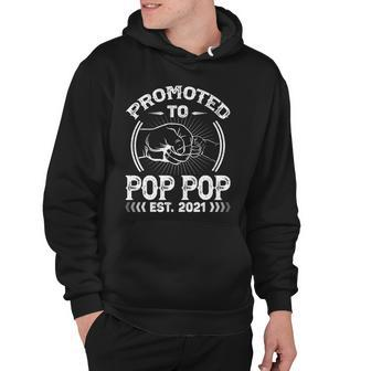 Promoted To Pop Pop Est 2021 Tee New Papa Dad Fathers Day Hoodie - Thegiftio UK
