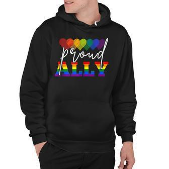Proud Ally Gay Pride Rainbow Lgbt Lgbtq Pride Month Hoodie - Thegiftio UK