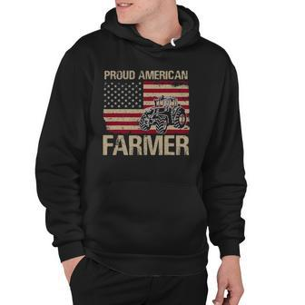 Proud American Farmer Usa Flag Patriotic Farming Gift Hoodie - Thegiftio UK