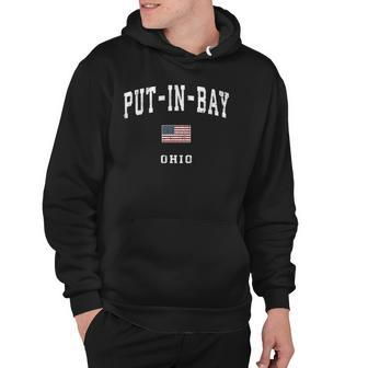 Put-In-Bay Ohio Oh Vintage American Flag Sports Design Hoodie | Mazezy