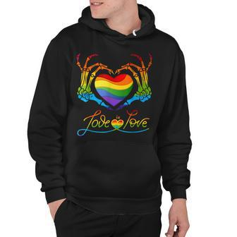 Rainbow Heart Skeleton Love Is Love Lgbt Gay Lesbian Pride Hoodie | Mazezy