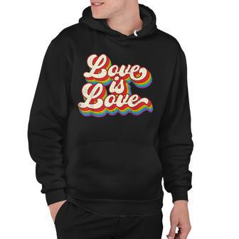 Rainbow Vintage Love Is Love Lgbt Gay Lesbian Pride Hoodie | Mazezy