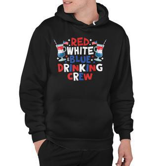 Red White And Blue Drinking Crew 4Th Of July Drink Party Hoodie - Seseable