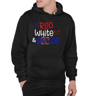 Red White And Booze Funny Adult 4Th Of July Hoodie | Mazezy