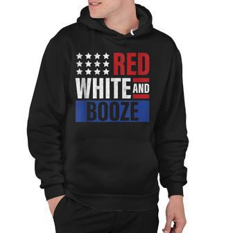 Red White And Booze Women Men 4Th July Drinking Hoodie - Seseable