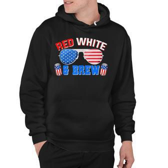 Red White And Brew 4Th Of July Funny Drinking Sunglasses Hoodie - Seseable