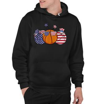 Red White Blue Basketball Lover Patriotic 4Th Of July Gifts Hoodie - Seseable