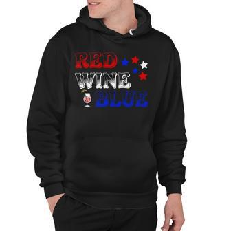 Red Wine Blue 4Th Of July Wine Red White Blue Wine Glasses V3 Hoodie | Favorety DE