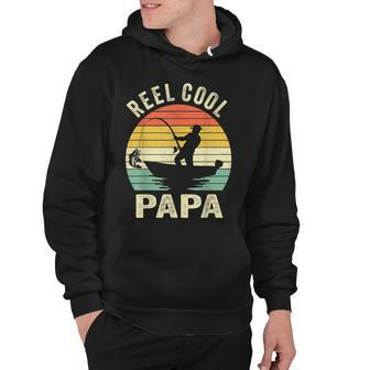 Reel Cool Papa Fishing Dad Gifts Fathers Day Fisherman Fish Hoodie | Mazezy
