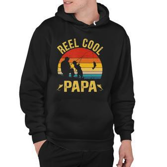 Reel Cool Papa Funny Fishing Fathers Day Hoodie | Mazezy