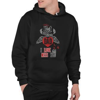 Rest In Peace Dad I Love And Miss You Heart Memorial Tee Hoodie | Mazezy