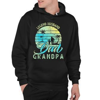 Retro Fathers Day Dad The Legend Husband Dad Grandpa Hoodie - Seseable