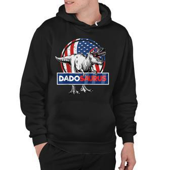Retro Patriotic Dinosaur T Rex Dad Fathers Day 4Th Of July Hoodie - Seseable