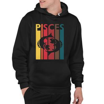 Retro Pisces Zodiac Sign February March Birthday Gift Pisces Hoodie | Mazezy