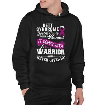 Rett Syndrome Doesnt Come With A Manual It Comes With A Warrior Who Never Gives Up Purple Ribbon Rett Syndrome Rett Syndrome Awareness Hoodie | Favorety UK