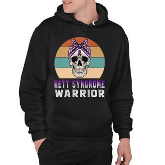 Rett Syndrome Warrior Skull Women Vintage Purple Ribbon Rett Syndrome Rett Syndrome Awareness V2 Hoodie | Favorety AU