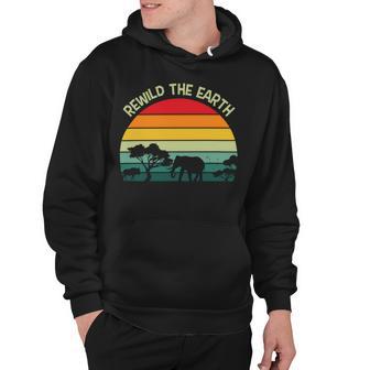 Rewild The Earth Animal Forest Earth Day Hoodie | Favorety CA