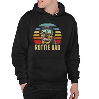 Rottie Dad Rottweiler Dog Vintage Retro Sunset Beach Vibe Hoodie | Mazezy
