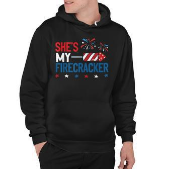 Shes My Firecracker 4Th July Matching Couples For Him Hoodie - Seseable