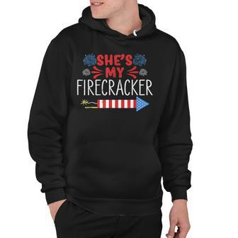 Shes My Firecracker 4Th Of July Matching Couples His And Her Hoodie - Seseable