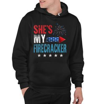 Shes My Firecracker His And Hers 4Th July Matching Couples Hoodie - Seseable