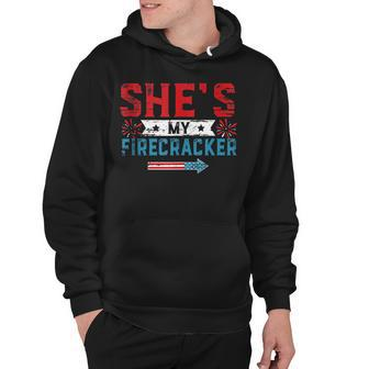 Shes My Firecracker His And Hers 4Th July Matching Couples Hoodie - Seseable