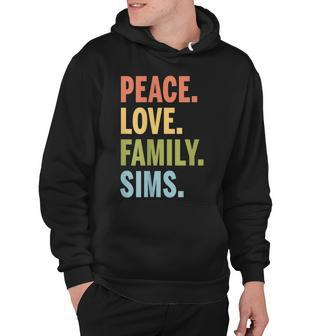 Sims Last Name Peace Love Family Matching Hoodie - Thegiftio UK