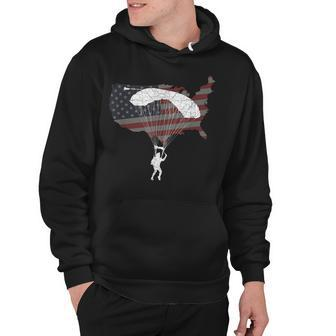 Skydiver Parachute Usa Flag Fathers Day 4Th Of July For Dad Hoodie - Seseable