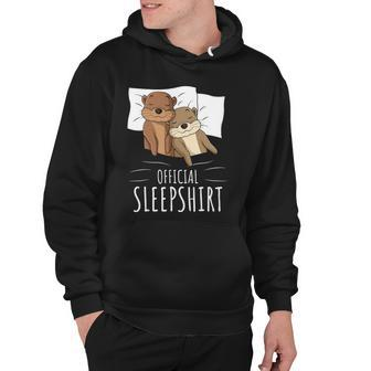 Sleeping Sea Otter Lover Napping Official Sleep Hoodie | Mazezy