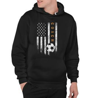 Soccer Coach American Flag Design Soccer Trainer Coaching Hoodie | Mazezy