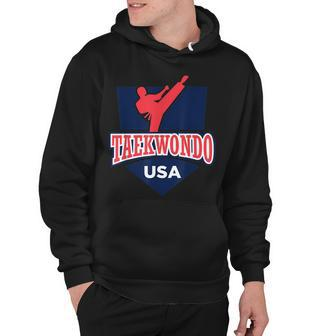 Taekwondo Usa Support The Team Usa Flag Fighting Hoodie - Thegiftio UK