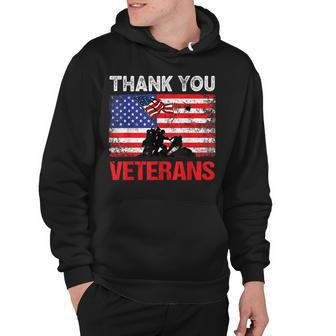 Thank You Veterans Service Patriot Veteran Day American Flag V2 Hoodie - Thegiftio UK
