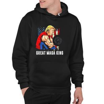 Trump Muscle Old The Great Maga King Ultra Maga Patriotic Flag Us Hoodie | Mazezy