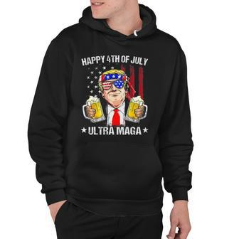 Ultra Maga Proud Pro Trump Happy 4Th Of July American Flag Hoodie | Mazezy
