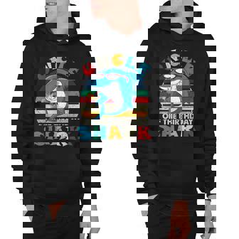 Uncle Of The Birthday Shark Funny Retro Uncle Shark Hoodie - Seseable