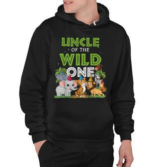 Uncle Of The Wild One Zoo Birthday Safari Jungle Animal Hoodie - Seseable