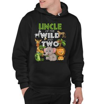 Uncle Of The Wild Two Zoo Birthday Safari Jungle Animal Hoodie - Seseable