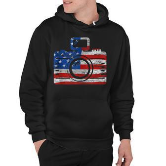 Us Flag Camera Fourth Of July Photographer V2 Hoodie - Seseable