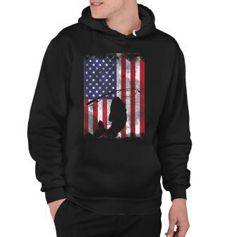 Us Flag Fish 4Th Of July Fishing Patriot Fisherman Dad Gift Hoodie - Seseable