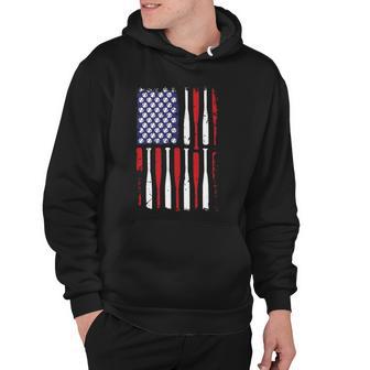 Usa Flag Baseball Ball Bat Funny 4Th Of July Gift Hoodie - Thegiftio UK